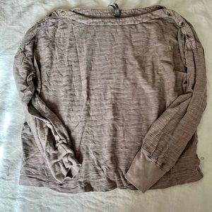 Anthropologie Grey Button Long Sleeve